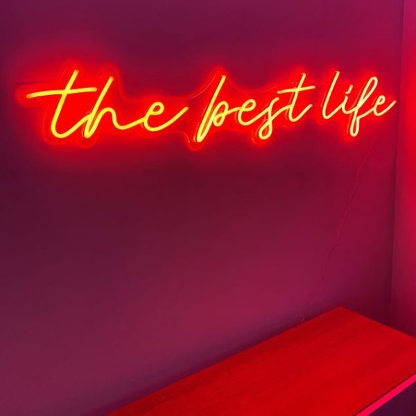 The Best Life red neon flex sign from Custom Neon