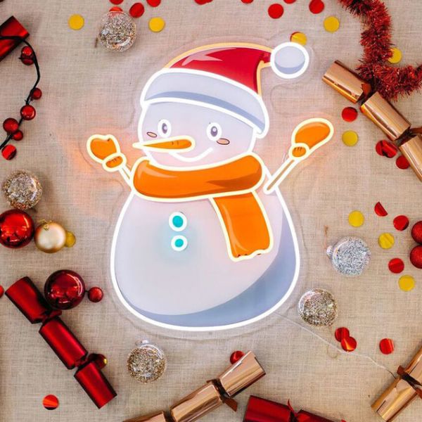 UV Printed LED Neon Snowman from CustomNeon.co.uk