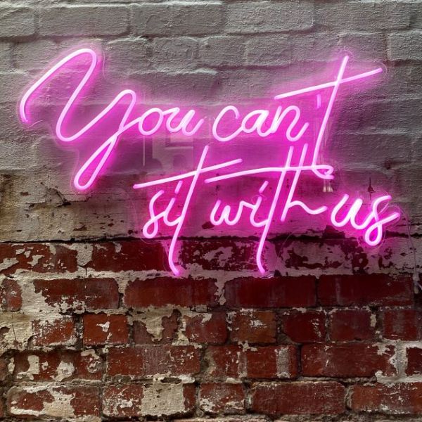 You Can't Sit with Us pop culture faux neon sign from Custom Neon