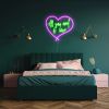 All You Need Is Love Neon Heart purple & green sign by CUSTOM NEON®