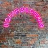 Big Hair Big Dreams pink LED neon sign for hairdressers - made by @customneon for @blo.out.bar