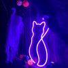 Custom Neon® purple cat light-up sign for Halloween decorations