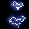 Custom Neon® Halloween bat signs shown in white LED neon.