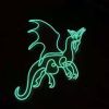 LED neon Flying Dragon sign in mint green - made by Custom Neon®