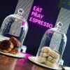 Eat Pray Espresso Light Sign by CUSTOM NEON® shown in coffee shop @beppe_and_gs
