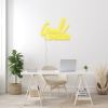 Goal Digger pre-designed CUSTOM NEON® word sign shown in yellow wall mounted above a desk