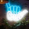 Good Vibes Hang Ten Custom Neon sign on brick wall @marketplacevauxhall in London UK