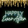 Happily Ever After portable neon sign with battery pack - photo from CustomNeon.co.uk