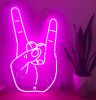 Sign of the horns / Rock On neon art in pink - Custom Neon®