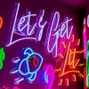 Let's Get Lit LED sign by Custom Neon®,Let's Get Lit white & yellow Custom Neon® sign
