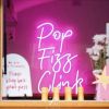 Pop Fizz Clink light sign in the @missfizz mobile bar - from Custom Neon