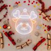 Reindeer neon light in bright white and warm yellow/gold LED neon flex - designed by Custom Neon™