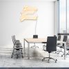 Rise and Grind off white CUSTOM NEON® sign shown on office boardroom wall