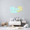 To the Moon & Back light sign with a moon & stars in a child's room - designed by Custom Neon