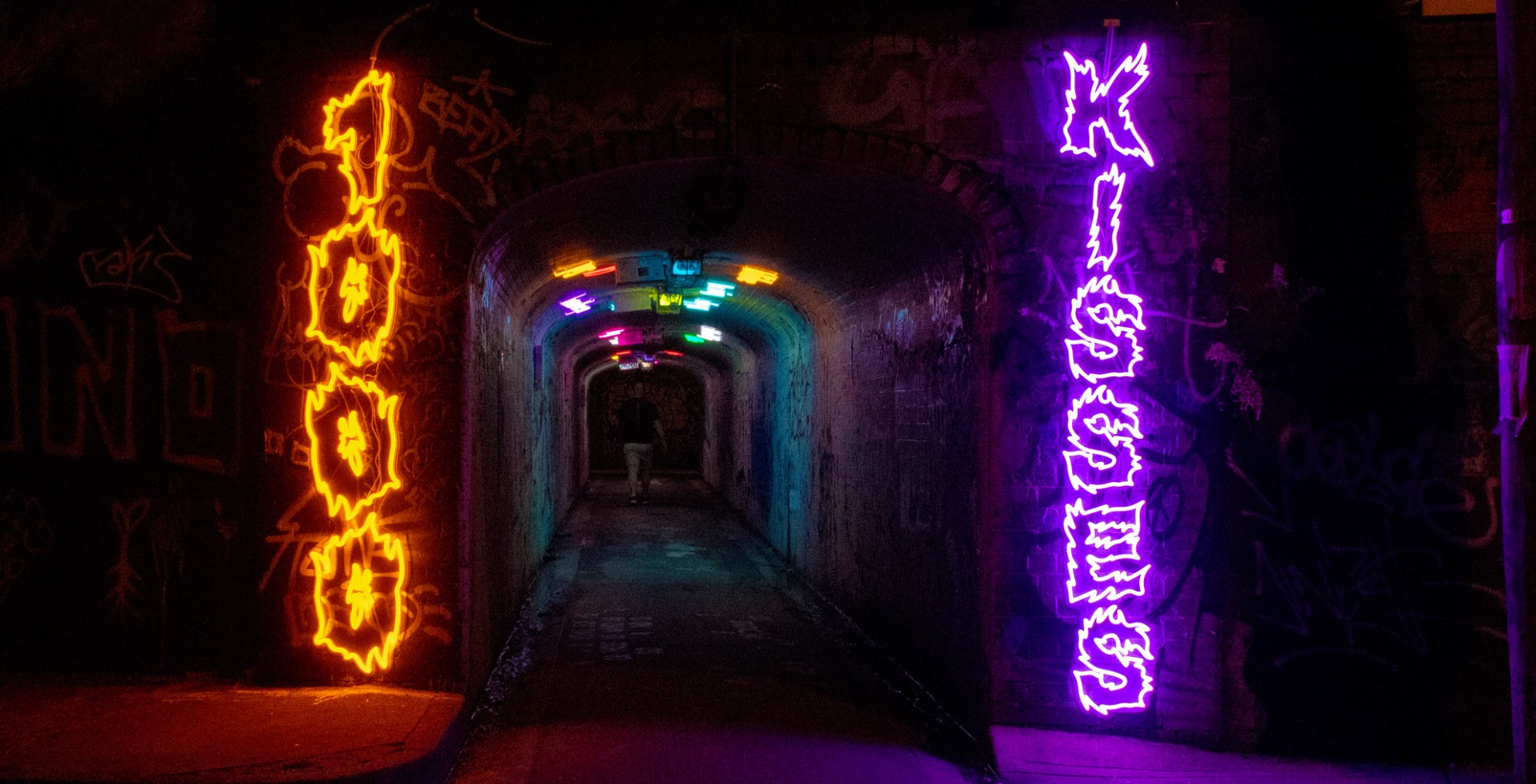 Custom Neon® 1000kisses k.h bebe sydney world pride revitalise rainbow tunnels outdoor