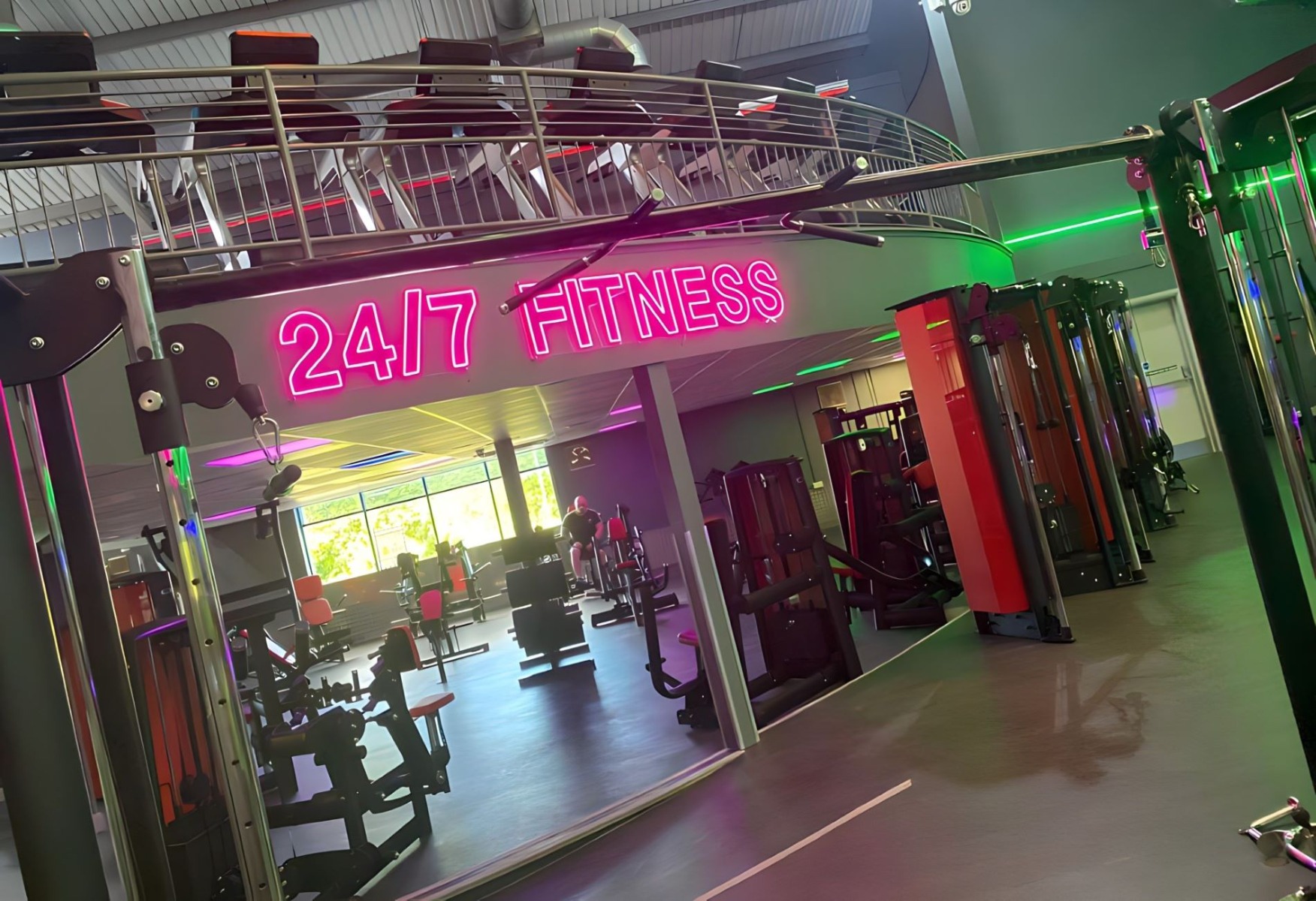 Custom Neon® large pink gym name sign @247fitnessgym