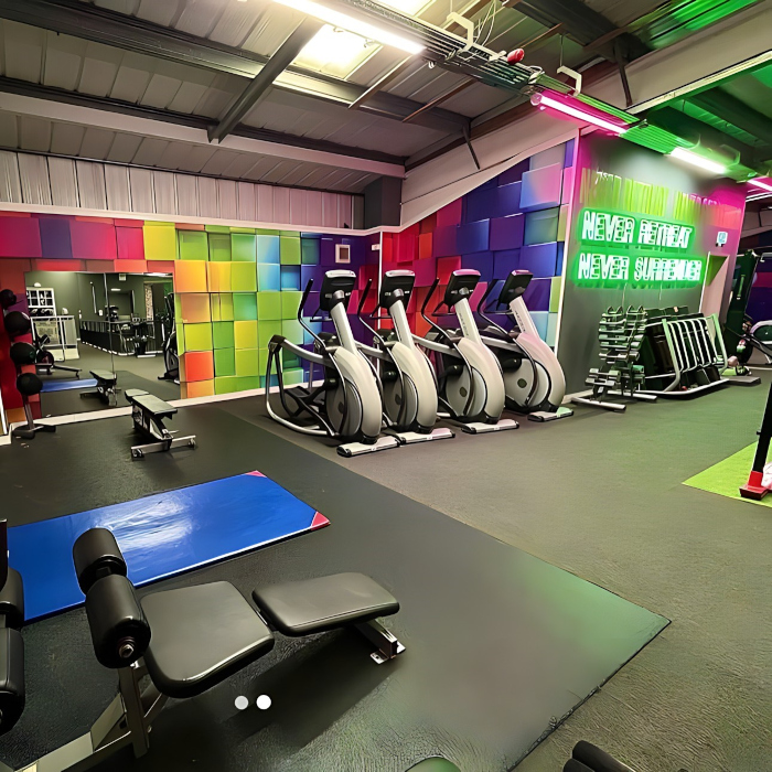 Never retreat never surrender large green Custom Neon® motivational gym sign @247fitnessyork