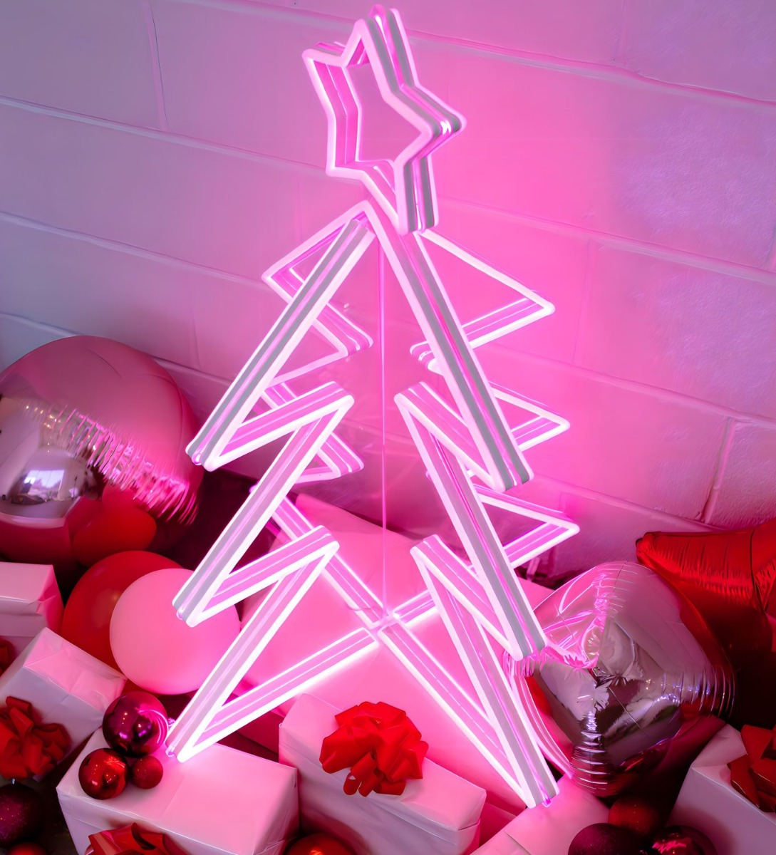 Custom Neon® pink 3D LED Xmas tree