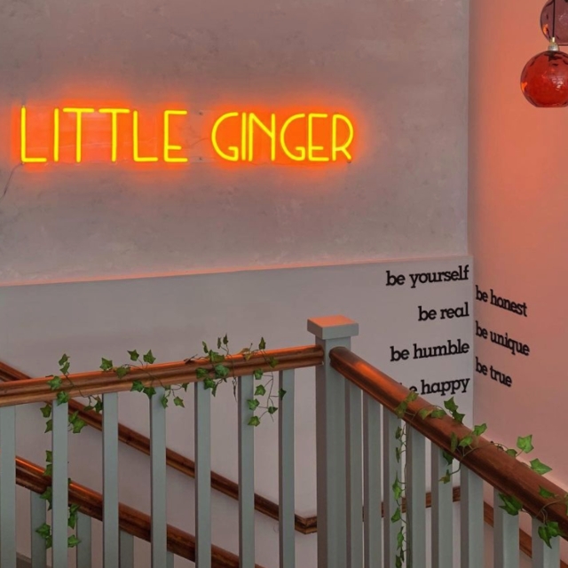 Orange Custom Neon® Little Ginger Deli & Cafe name sign by Custom Neon® @littlegingerdeli
