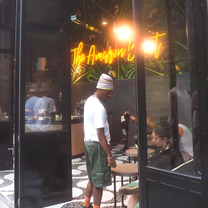 Custom Neon® large yellow LED neon wall sign @acaiberryfoods at Camden Market