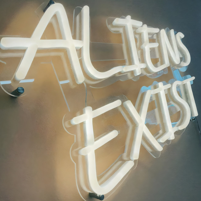 Aliens Exist warm white Custom Neon® sign @turnersbarbershop