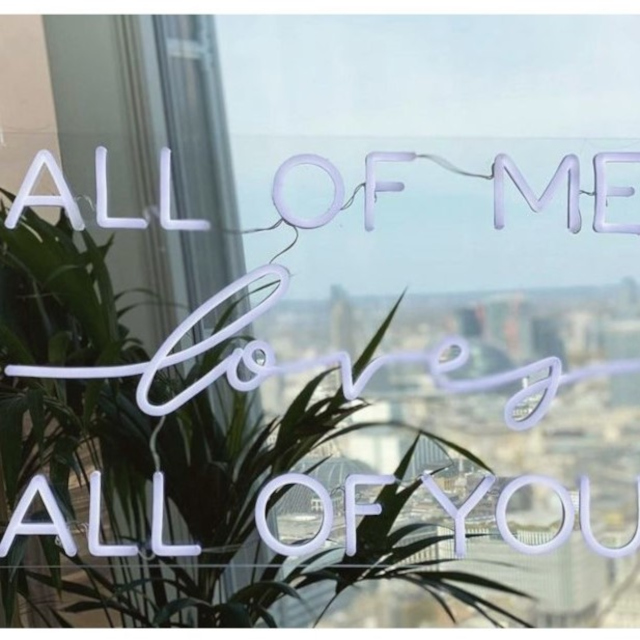 All of Me Loves All of You white Custom Neon® John Legend song lyric sign @theproposers