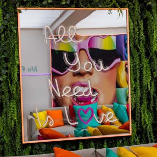 All You Need is Love Custom Neon® sign in the Love Island Australia Villa
