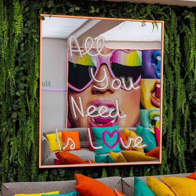 Custom Neon® art and signs made for the Love Island Villa
