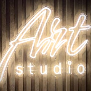 Custom Neon® branded sign for the Art Studio at caldentalarts.com