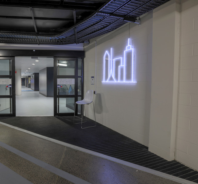 Custom Neon&reg; Melbourne Skyline sign for tennis.com.au @australianopen