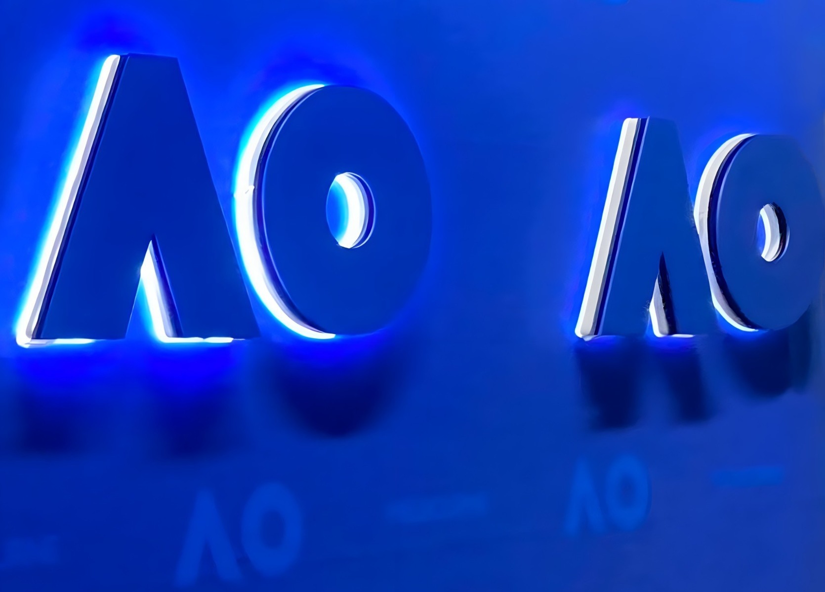 Australian Open lettermark as a backlit Custom Neon® sign