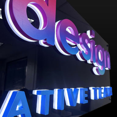 Custom Neon® Backlit sign for Design Creative Team