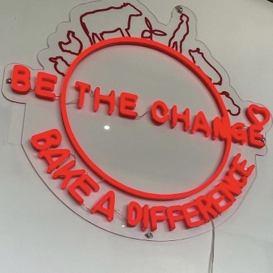 Custom Neon® bakery logo quote sign @btc.bakeadifference