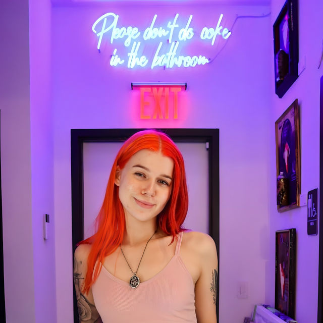 Please don't do coke in the bathroom Custom Neon® directional sign @zcospaceclubhouse