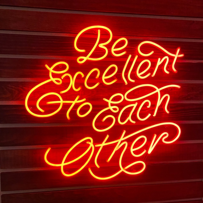 Red Naked Neon™ sign turned on - Custom Neon®