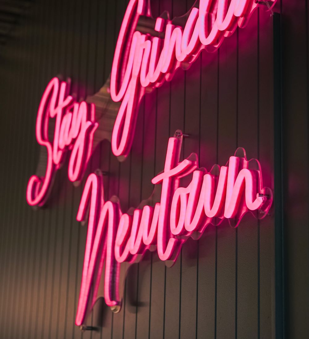 Pink Custom Neon® on clear cut around backing @blankspace_newtown.jpg