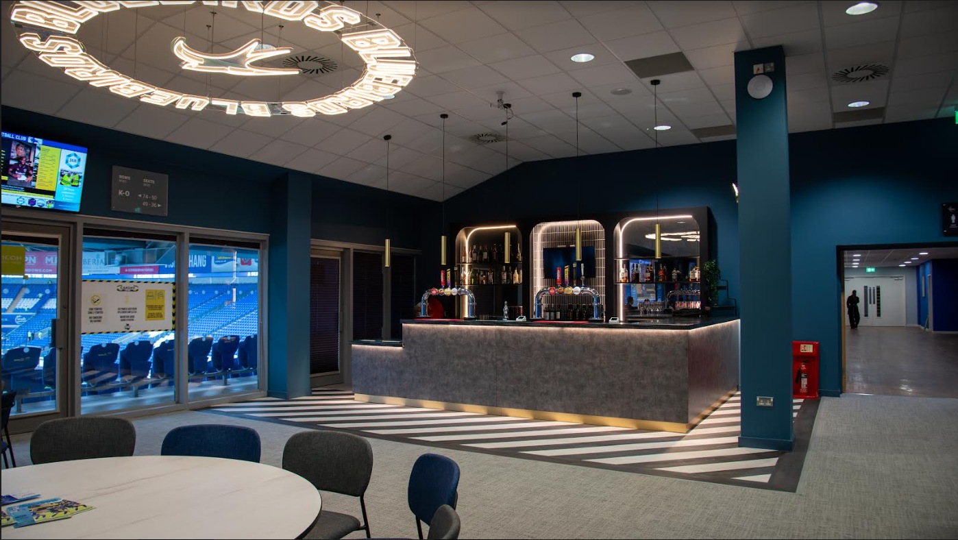 Branded ceiling sign by Custom Neon® @benchmarkdesigns