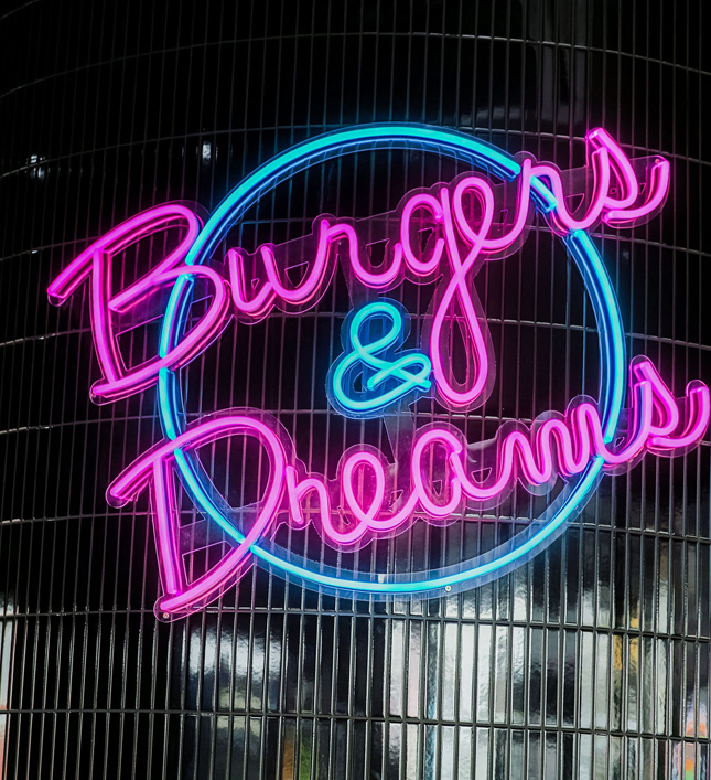 Burger and Dreams - Custom Neon&reg; sign @Boss Burger Co