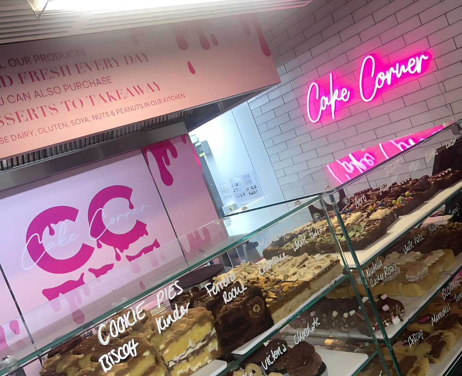 Custom Neon® pink bakery name sign @cakecorner.southport