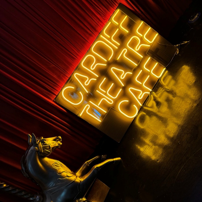Cardiff Theatre Cafe yellow LED Custom Neon® cafe sign