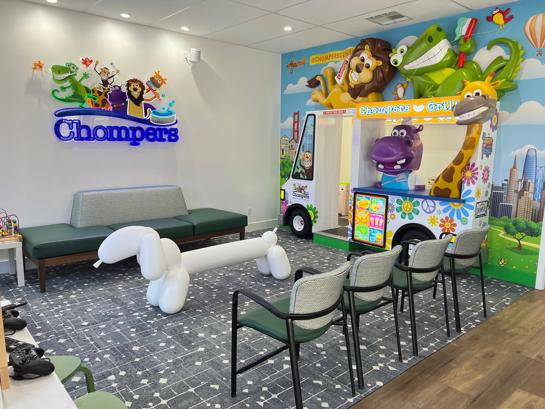 Custom Neon® colorful UV print LED logo sign @chompersdental