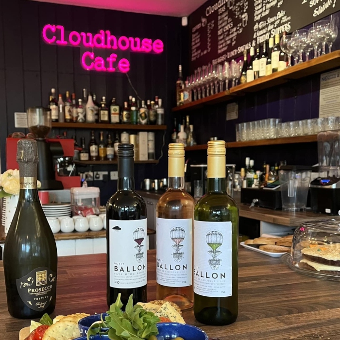 Pink Custom Neon® cafe name sign @cloudhousecafe