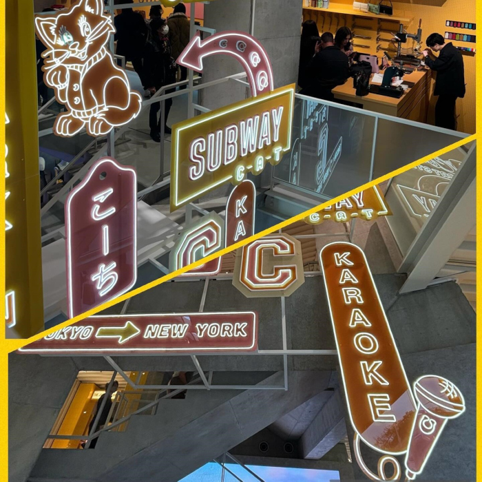 Custom Neon® LED neon and UV Print signs in Coach Play @Cat Street @coach_japan photo by @amber._.3012