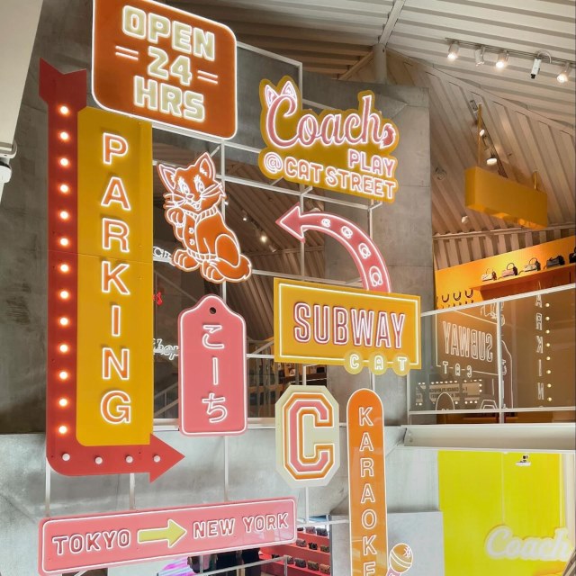 UV print Custom Neon retail signs at the Coach Experiential Store in Tokyo @coach_japan