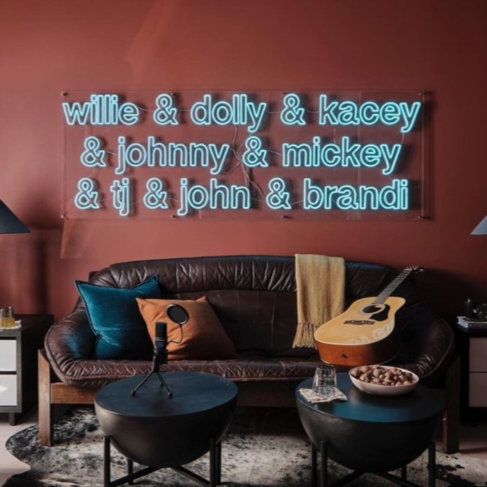 Blue Custom Neon® living room quote sign @bpatrickflynn