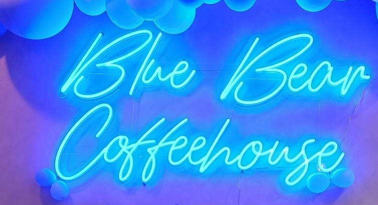 Cafe name sign by Custom Neon® for @blue.bear.coffeehouse