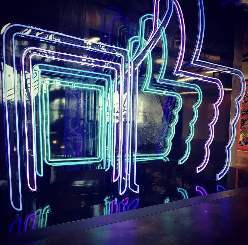 RGB LED Flex Facebook Like icon made by Custom Neon® for @facebook 12777 W Jefferson Blvd, LA