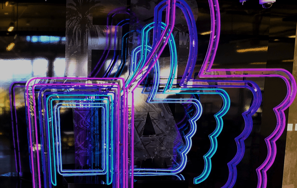 LED neon flex thumbs up @facebook 12777 W Jefferson Blvd, LA made by Custom Neon®