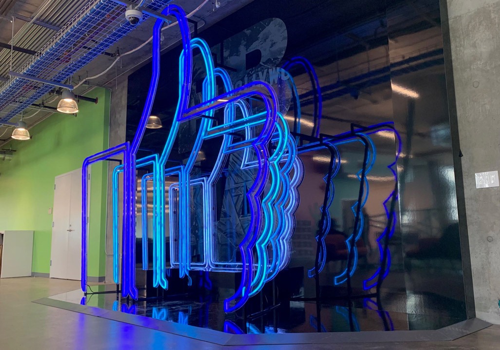 RGB LED Flex Facebook thumbs up made by Custom Neon® for Facebook LA