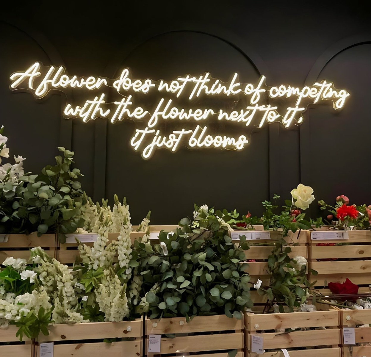Large Custom Neon® flower quote sign @ikeauk